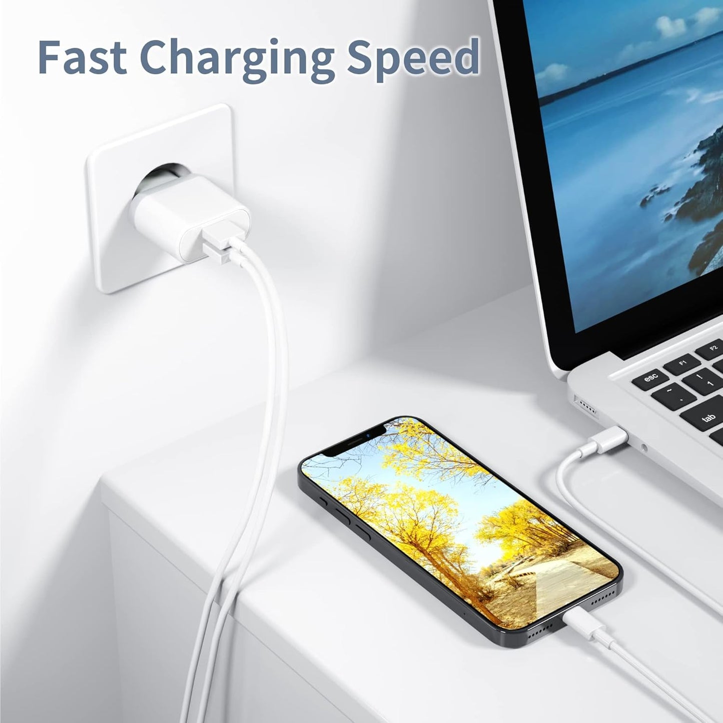 Conjunto de 2 cargadores USB A de 10,5 W con enchufe rápido para iPhone 15, 14, 13, 12, 11, Pro Max, SE, XS, XR, 8 Plus, Samsung Galaxy, iPad, teléfonos, Android, Adaptador de pared de alimentación